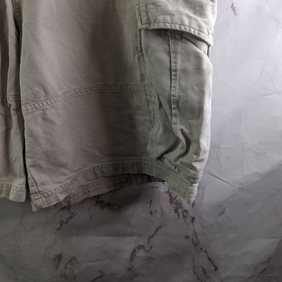 OP Shorts Men 43 Cargo Vintage Y2K Khaki Baggy Loose Canvas 10 Inch Ocean - Picture 3 of 8